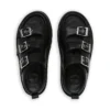Sandalias de cuero Knox Lo Buckle para mujer, color negro