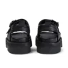 Sandalias de cuero Knox Lo Buckle para mujer, color negro