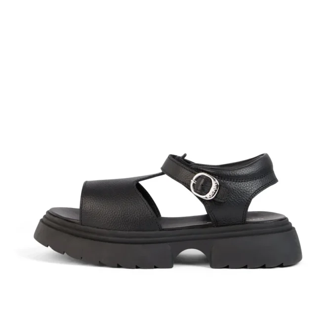 Sandalias de piel Kenzi para mujer joven, color negro