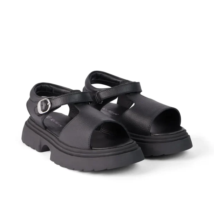 Sandalias de piel Kenzi para mujer joven, color negro