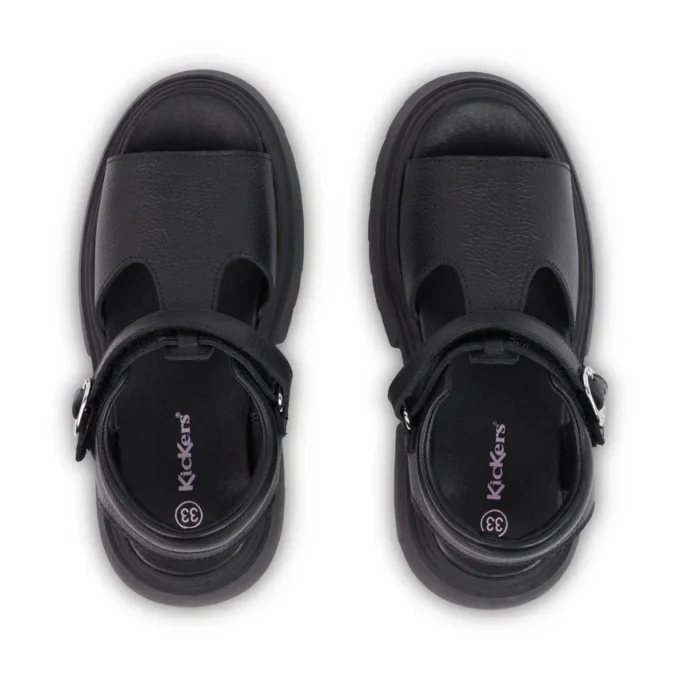 Sandalias de piel Kenzi para mujer joven, color negro
