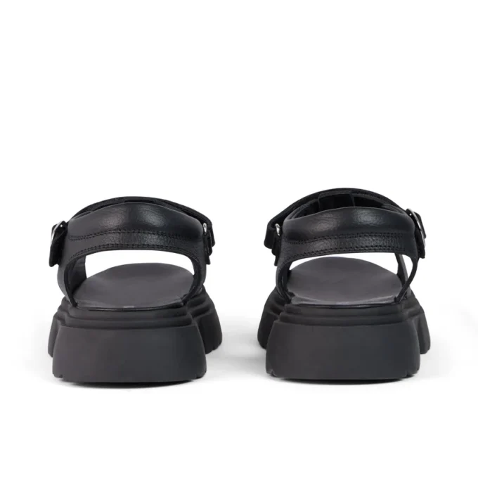 Sandalias Kenzi para niñas, de cuero negro