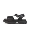 Sandalias Kenzi para niñas, de cuero negro
