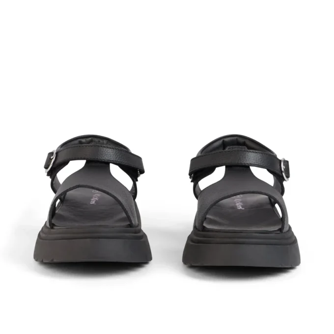 Sandalias Kenzi para niñas, de cuero negro