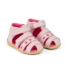 Sandalias para bebé Wriggle Flower de piel rosa