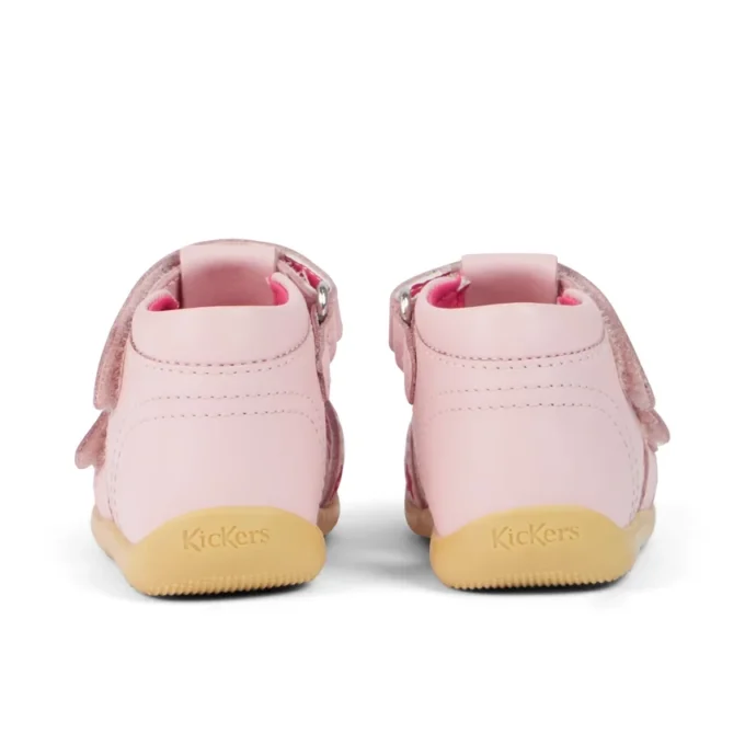 Sandalias para bebé Wriggle Flower de piel rosa