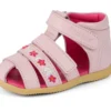 Sandalias para bebé Wriggle Flower de piel rosa