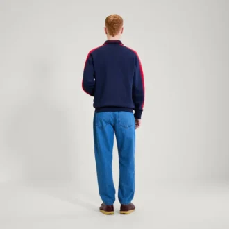 Sudadera clásica con cremallera Kickers para hombre, azul marino