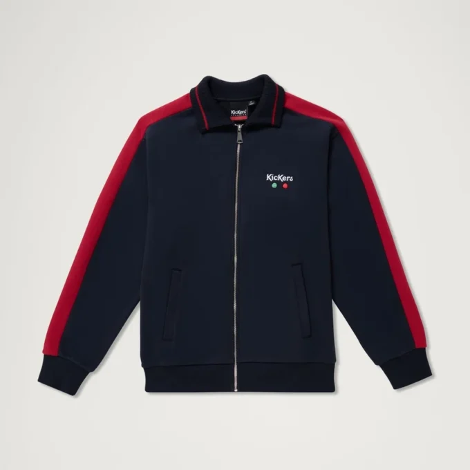 Sudadera clásica con cremallera Kickers para hombre, azul marino