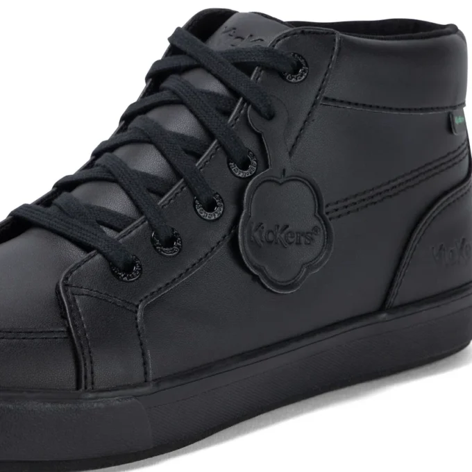 Tovni Hi de cuero alternativo para adultos unisex, negro