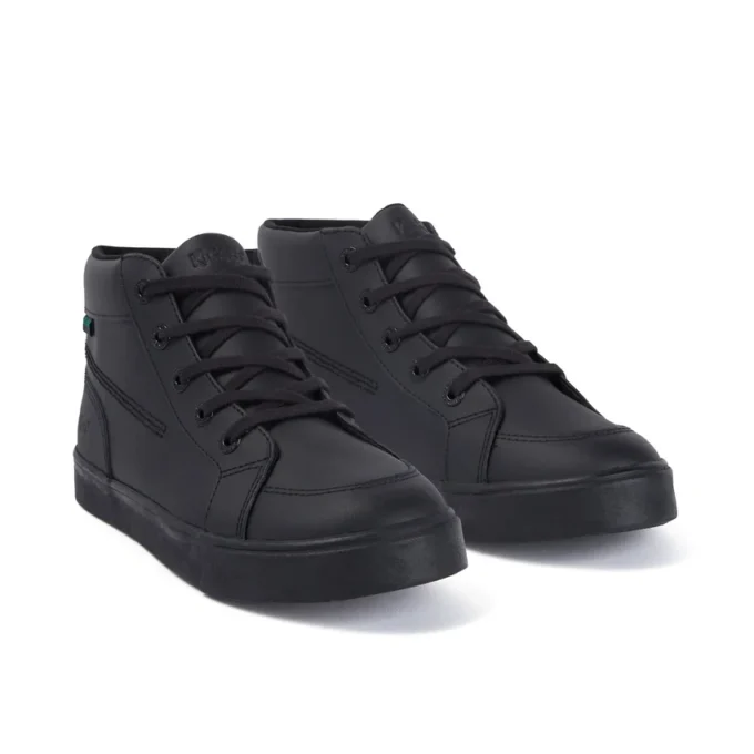 Tovni Hi de cuero negro unisex para jóvenes