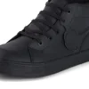 Tovni Hi de cuero negro unisex para jóvenes
