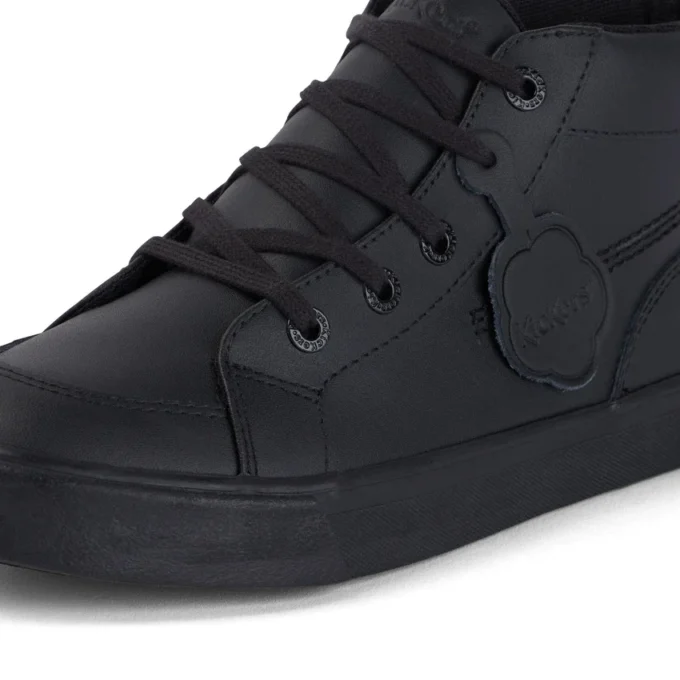 Tovni Hi de cuero negro unisex para jóvenes