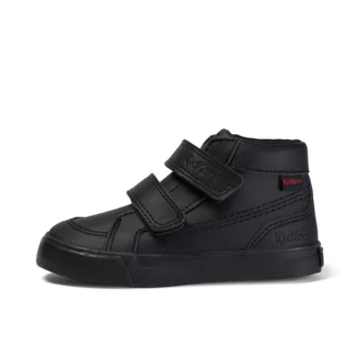 Tovni Hi de cuero negro unisex para niños
