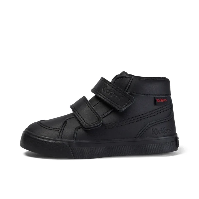 Tovni Hi de cuero negro unisex para niños