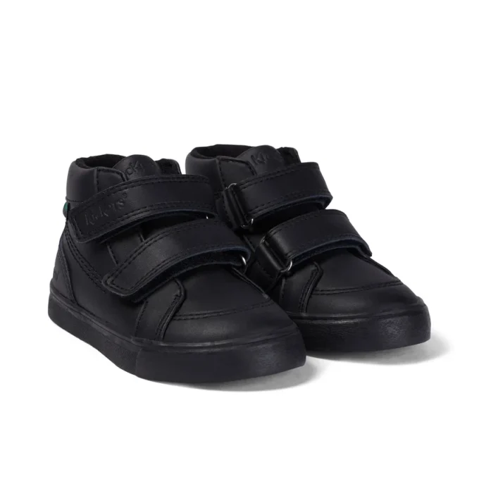 Tovni Hi de cuero negro unisex para niños