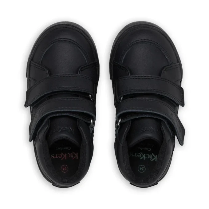 Tovni Hi de cuero negro unisex para niños