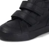 Tovni Hi de cuero negro unisex para niños