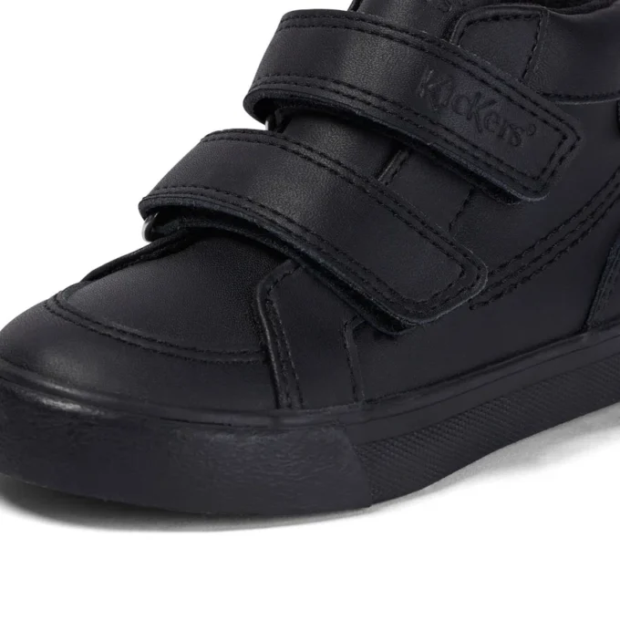 Tovni Hi de cuero negro unisex para niños
