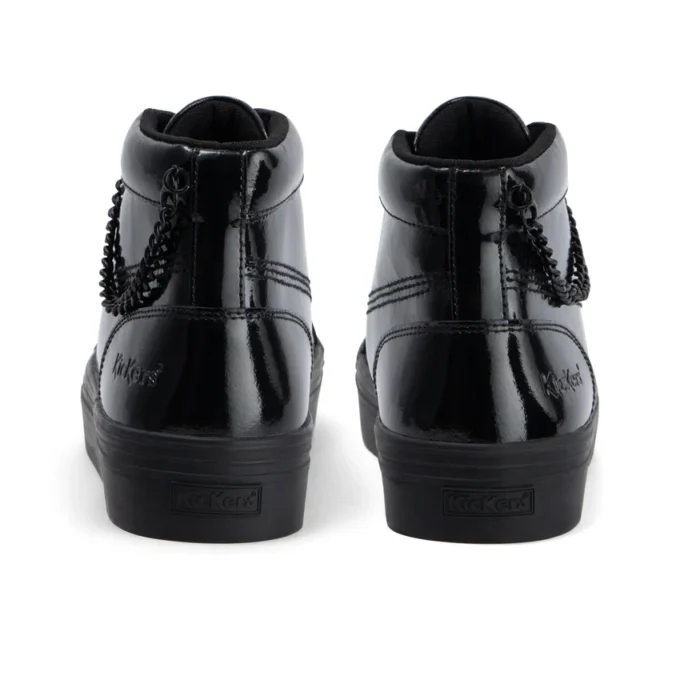 Tovni Hi Stack Chain para mujer joven, charol negro