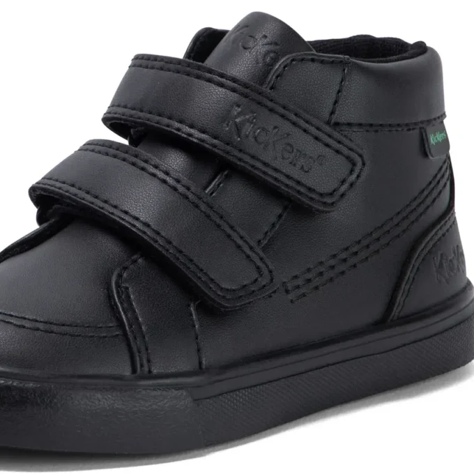 Tovni Hi Vel unisex para niños, imitación de piel, negro