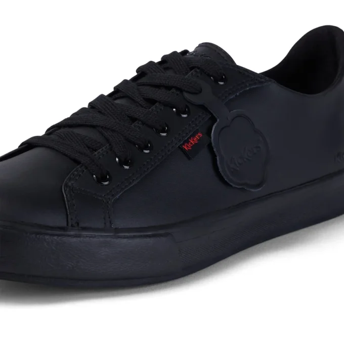 Tovni Lacer de cuero negro unisex para adultos