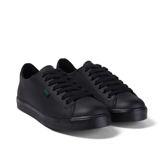 Tovni Lacer de cuero para jóvenes unisex, negro