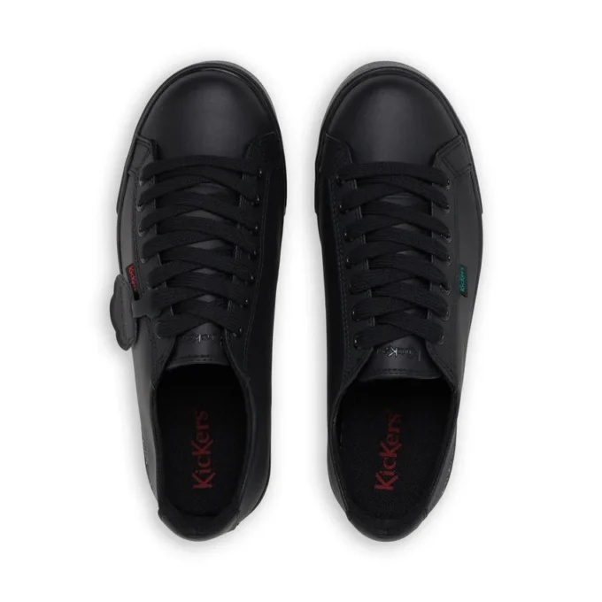 Tovni Lacer de cuero para jóvenes unisex, negro
