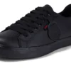Tovni Lacer de cuero para jóvenes unisex, negro