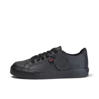 Tovni Lacer de cuero unisex para niños, negro
