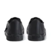 Tovni Lacer de cuero unisex para niños, negro