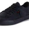 Tovni Lacer de cuero unisex para niños, negro