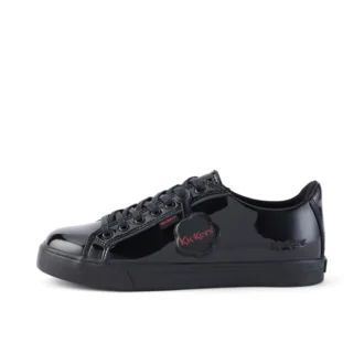 Tovni Lacer para mujer joven, charol negro