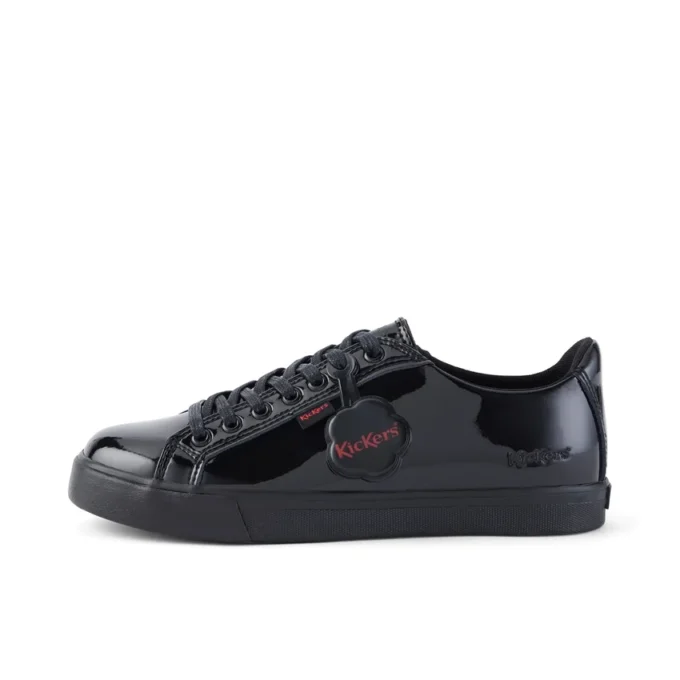 Tovni Lacer para mujer joven, charol negro