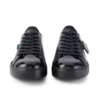 Tovni Lacer para mujer joven, charol negro