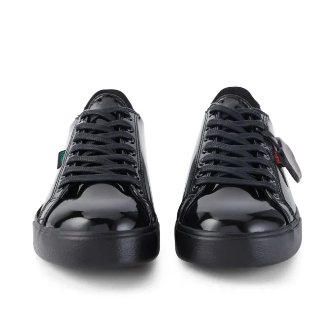 Tovni Lacer para mujer joven, charol negro