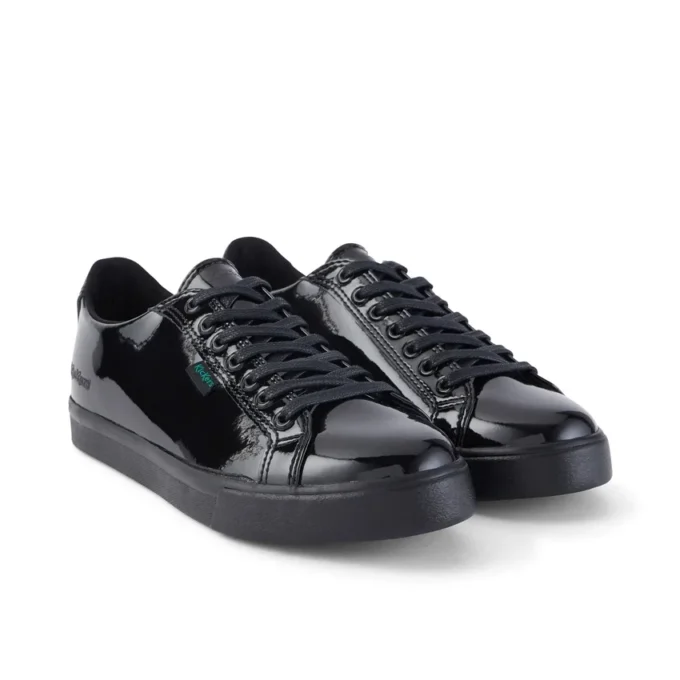 Tovni Lacer para mujer joven, charol negro