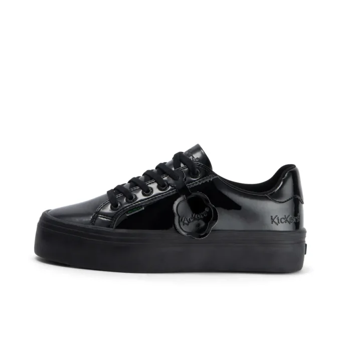 Tovni para mujer adulta, piel sintética, charol, negro