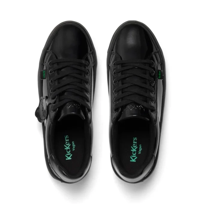 Tovni para mujer adulta, piel sintética, charol, negro