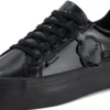 Tovni para mujer adulta, piel sintética, charol, negro