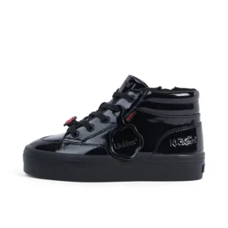 Tovni Stack Hi Flower de charol negro para niñas