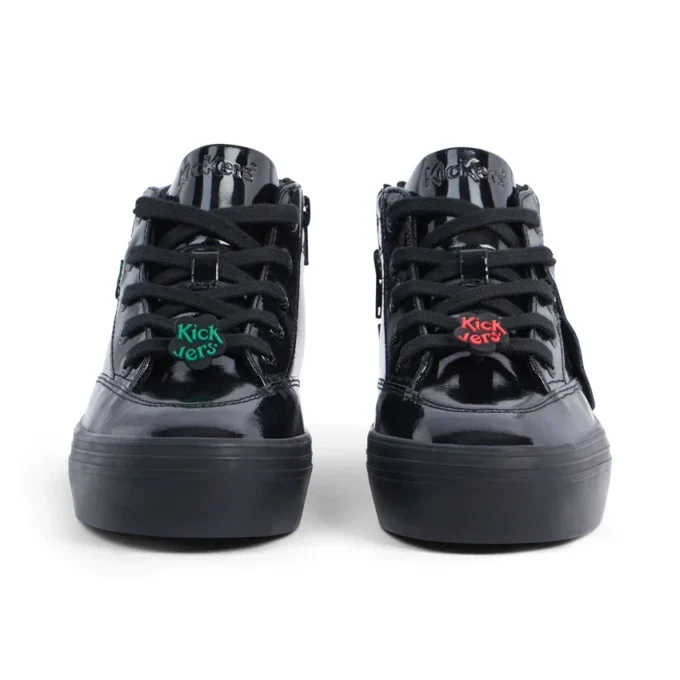 Tovni Stack Hi Flower de charol negro para niñas