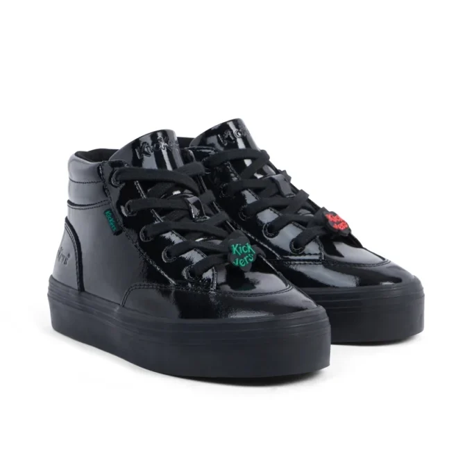 Tovni Stack Hi Flower de charol negro para niñas
