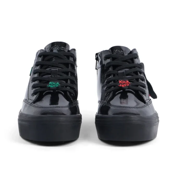 Tovni Stack Hi Flower de charol para mujer joven, negro