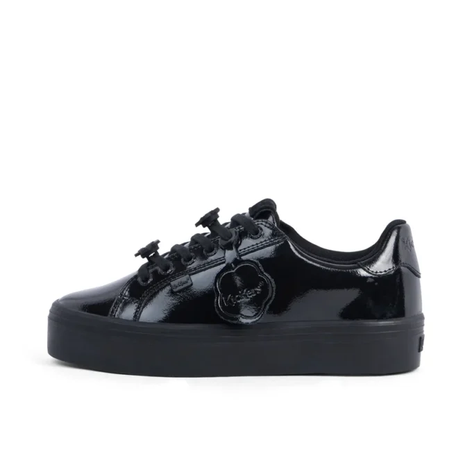 Tovni Stack Lo Flower de charol negro para mujer