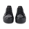 Tovni Stack para mujer joven, piel charol, negro