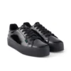 Tovni Stack para mujer joven, piel charol, negro