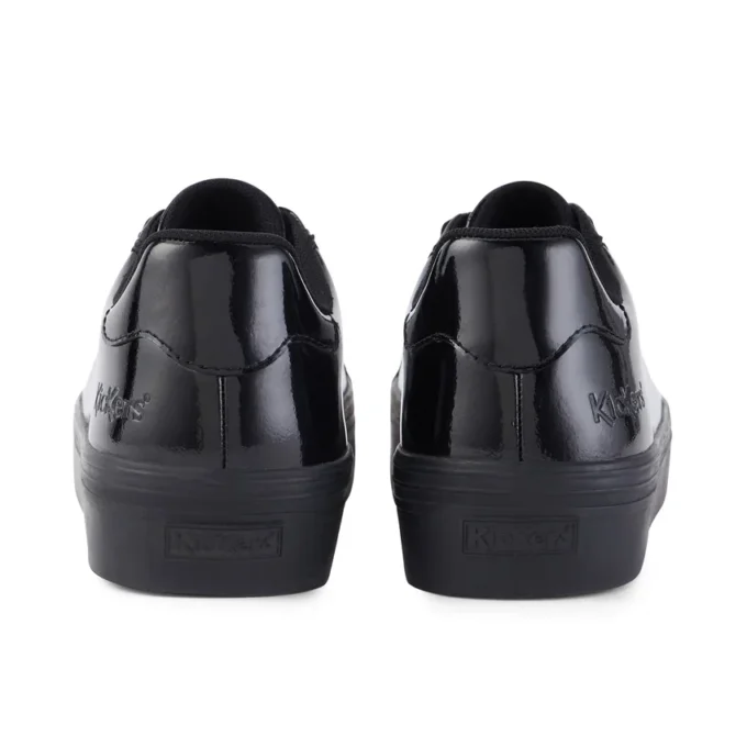 Tovni Stack para mujer joven, piel charol, negro