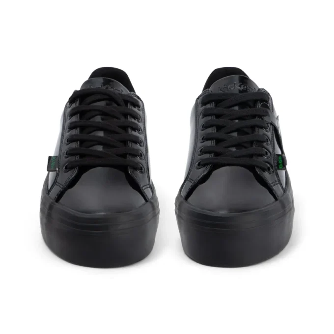 Tovni Stack para mujer joven, piel sintética y charol, negro