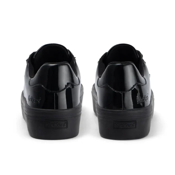 Tovni Stack para mujer joven, piel sintética y charol, negro